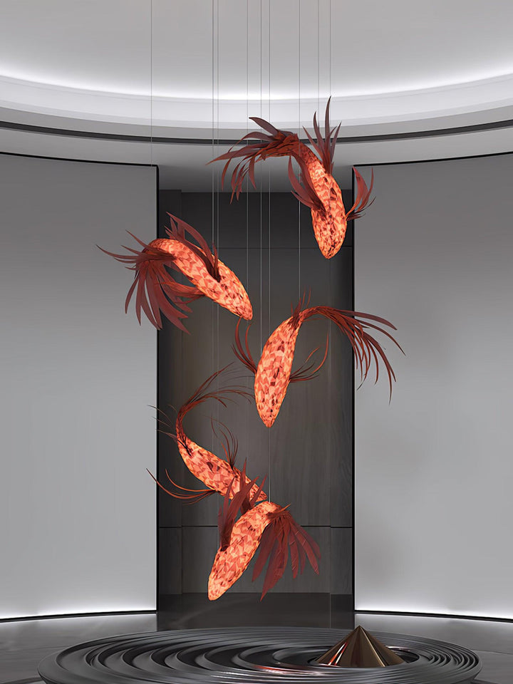 Aureline Crimson Swirl Koi lampadario
