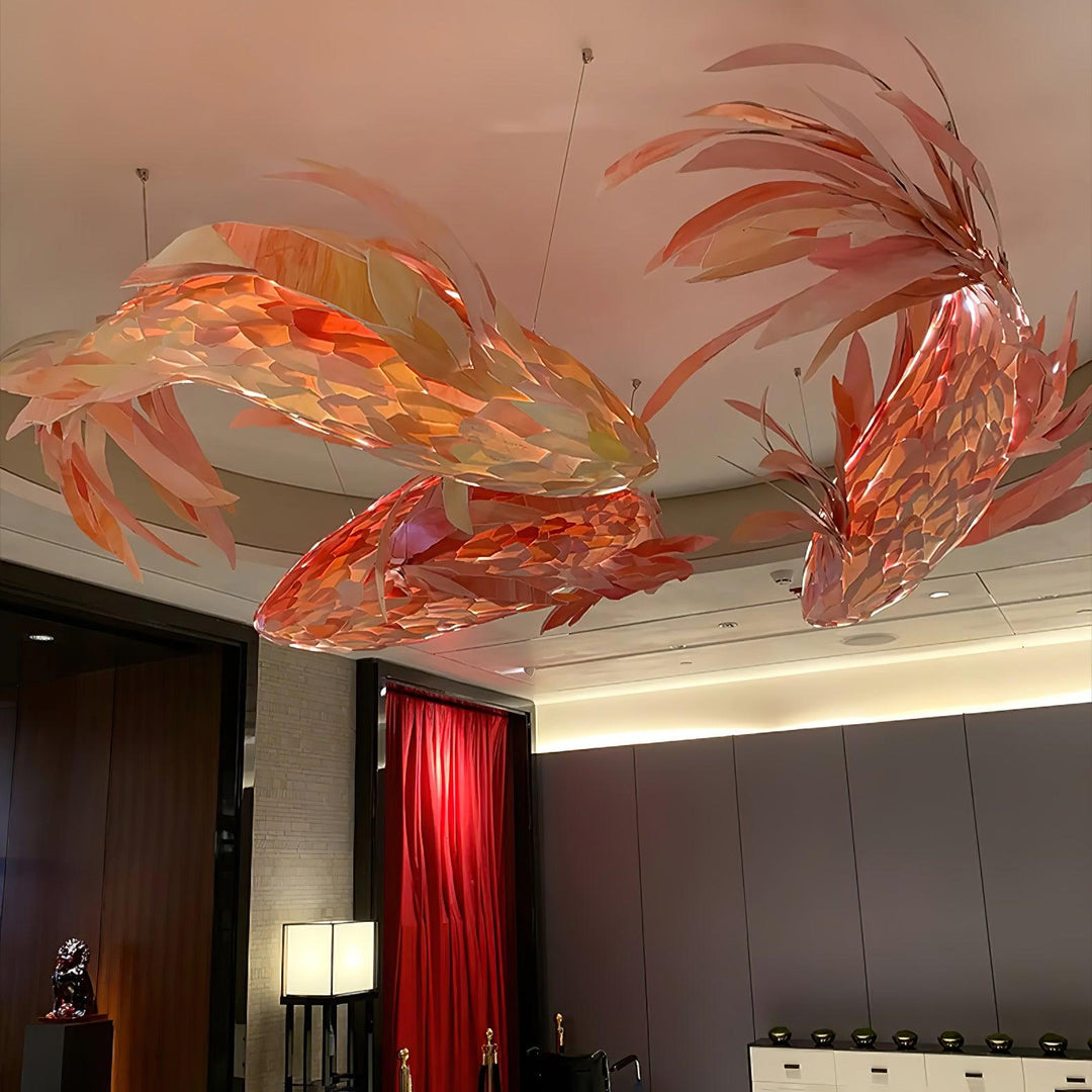 Aureline Crimson Swirl Koi lampadario