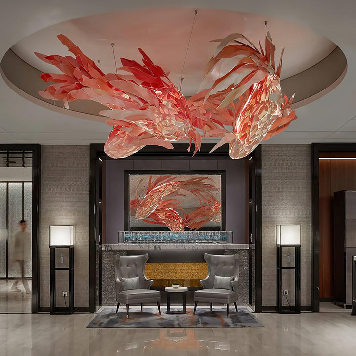 Aureline Crimson Swirl Koi lampadario