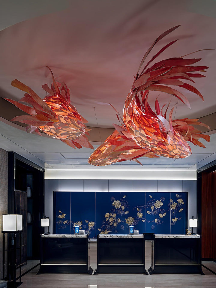 Aureline Crimson Swirl Koi lampadario