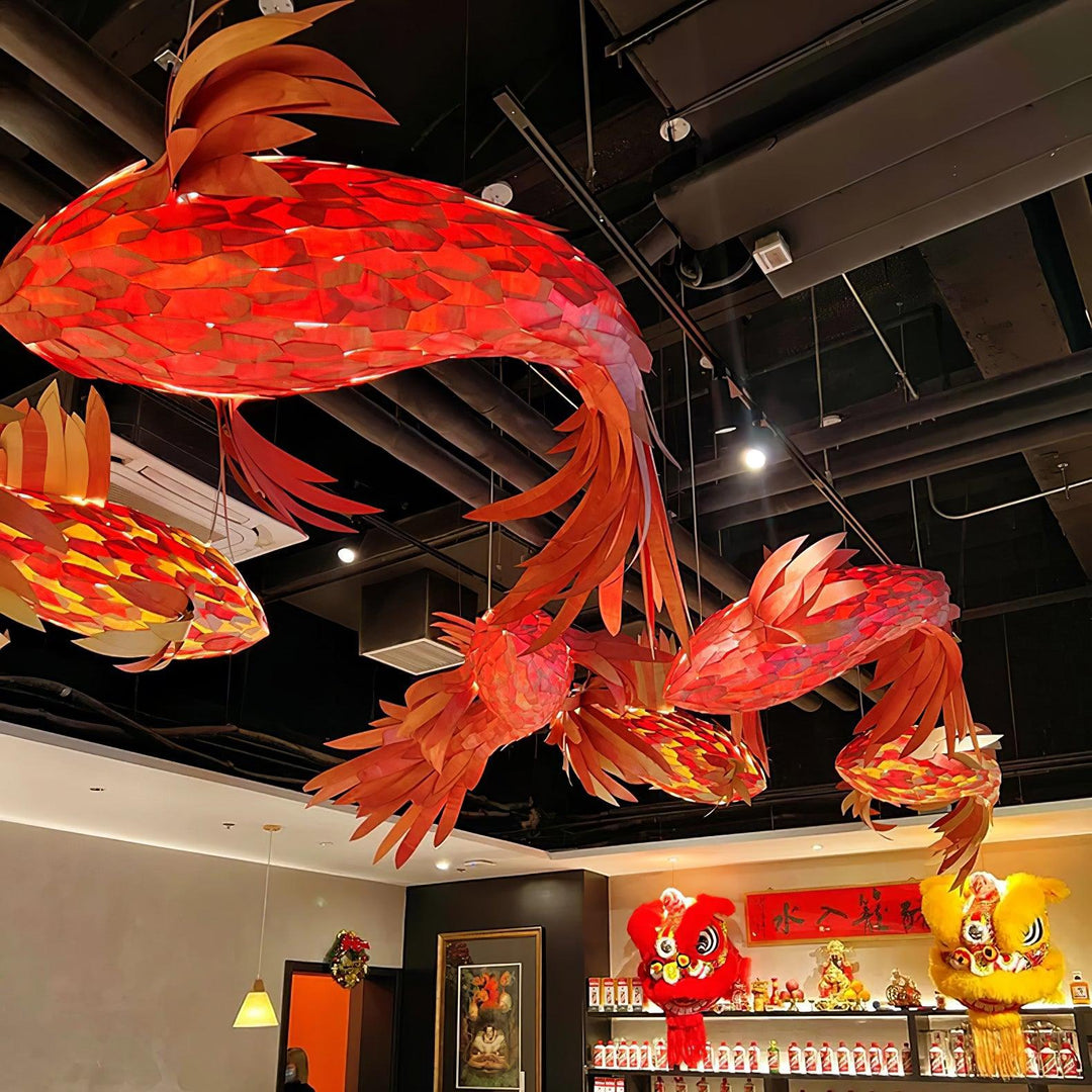 Aureline Crimson Swirl Koi lampadario