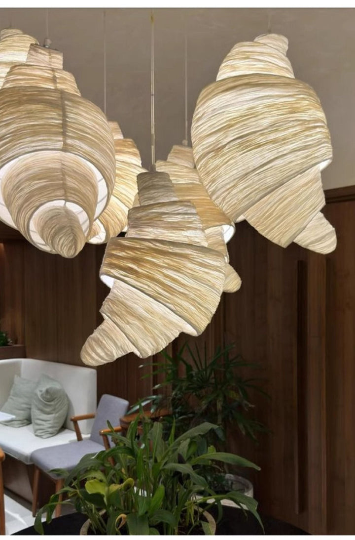 Croissant lampada a sospensione in tessuto