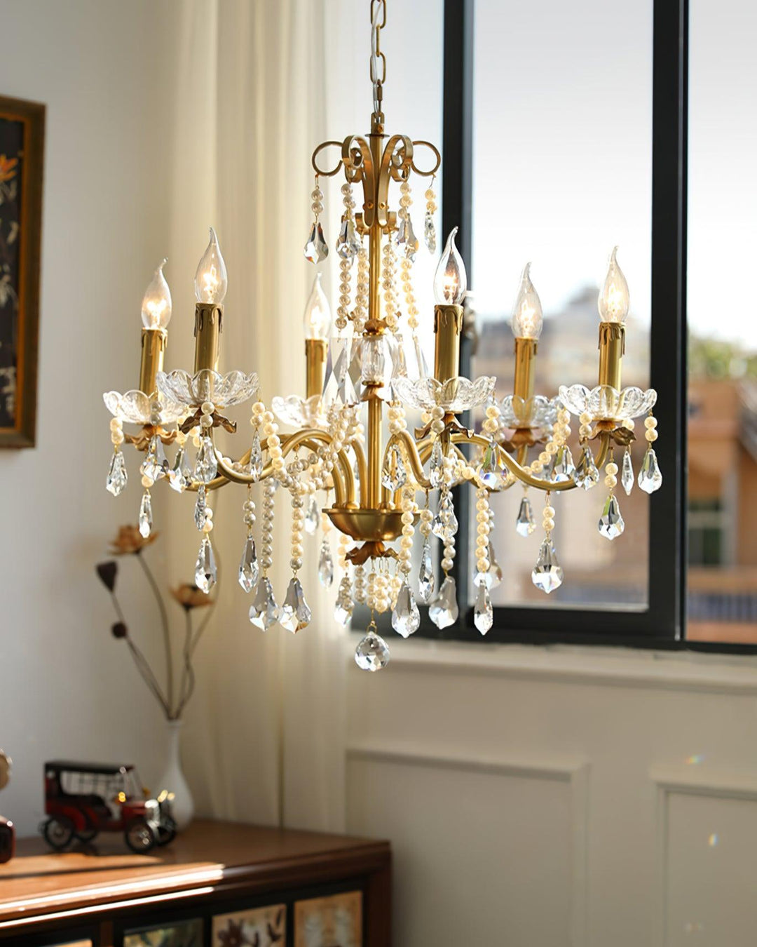 Elyeriel lampadario Cristallo Perla