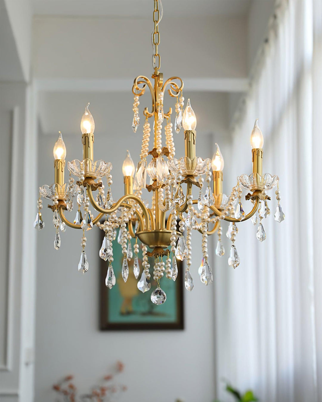 Elyeriel lampadario Cristallo Perla