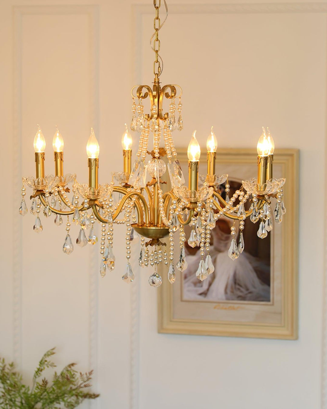 Elyeriel lampadario Cristallo Perla