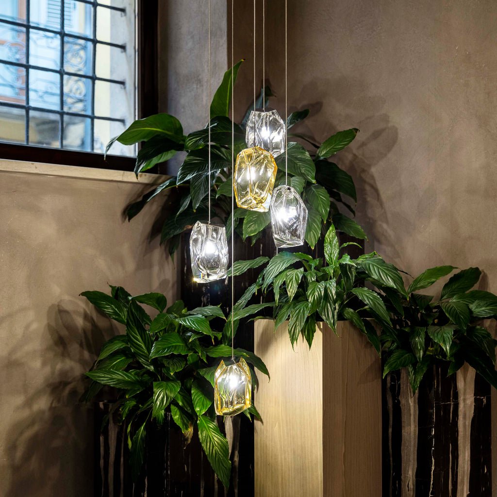 Crag Crystal Rock grappolo lampada a sospensione