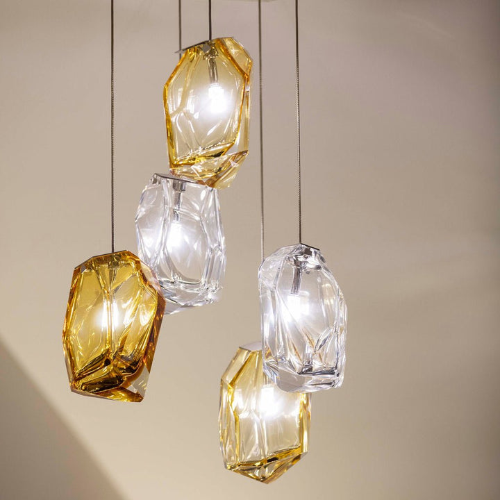 Crag Crystal Rock grappolo lampada a sospensione