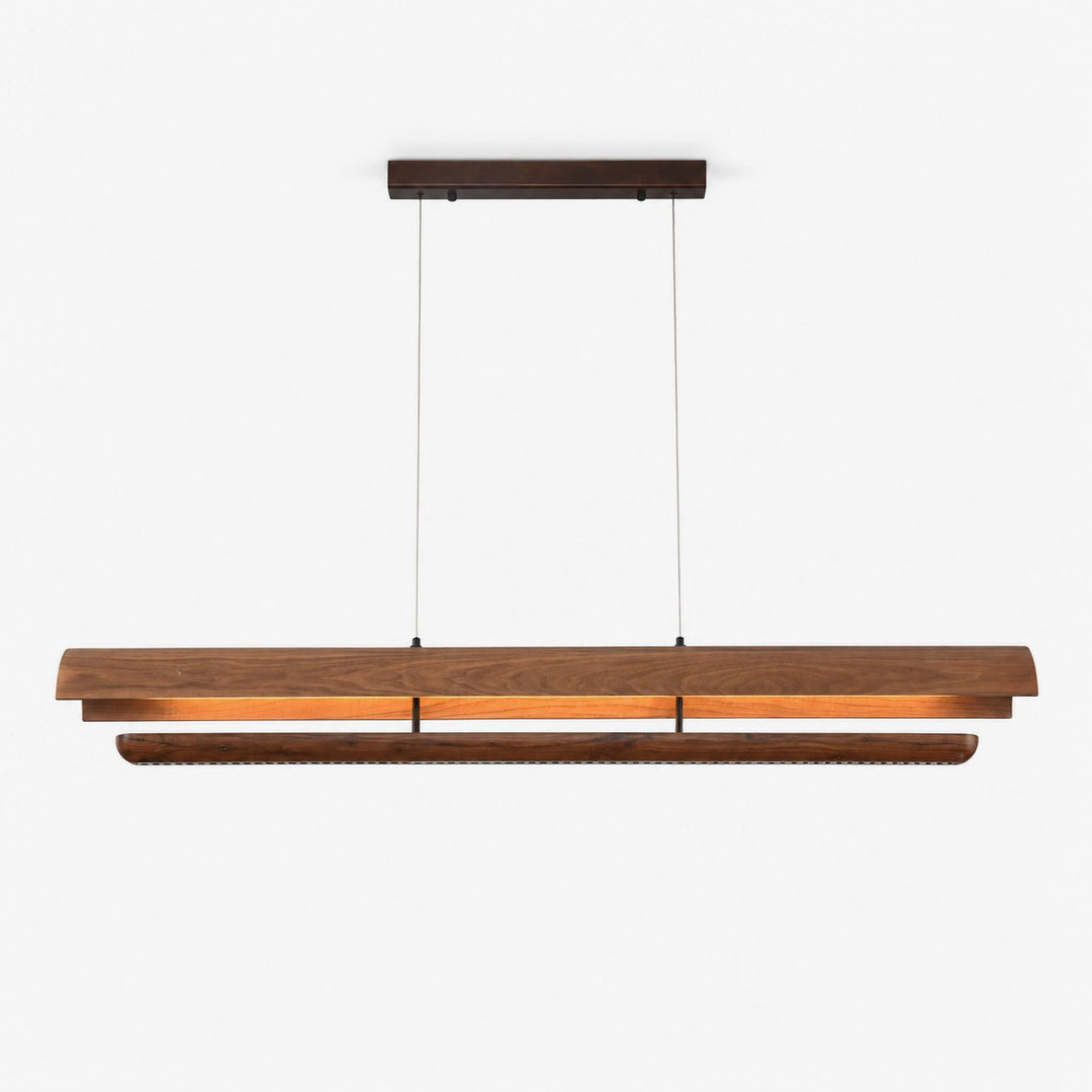 Curved lampada a sospensione in legno lineare