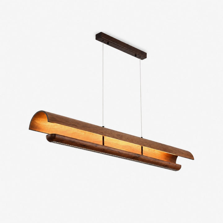 Curved lampada a sospensione in legno lineare