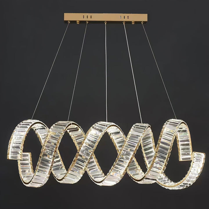 Luxielle lampadario Curvo LED Cristallo Lussuoso