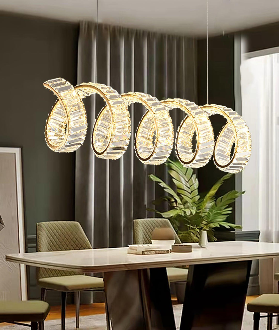 Luxielle lampadario Curvo LED Cristallo Lussuoso