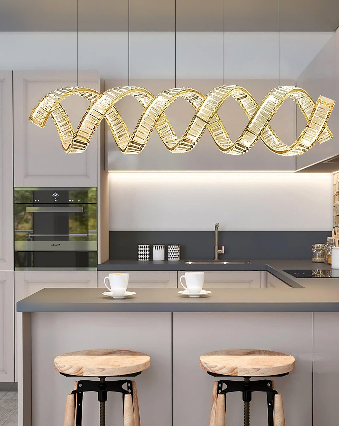 Luxielle lampadario Curvo LED Cristallo Lussuoso