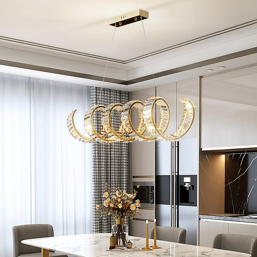 Luxielle lampadario Curvo LED Cristallo Lussuoso