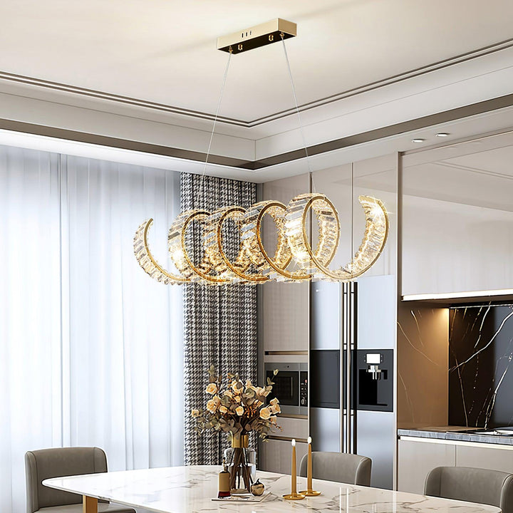 Luxielle lampadario Curvo LED Cristallo Lussuoso