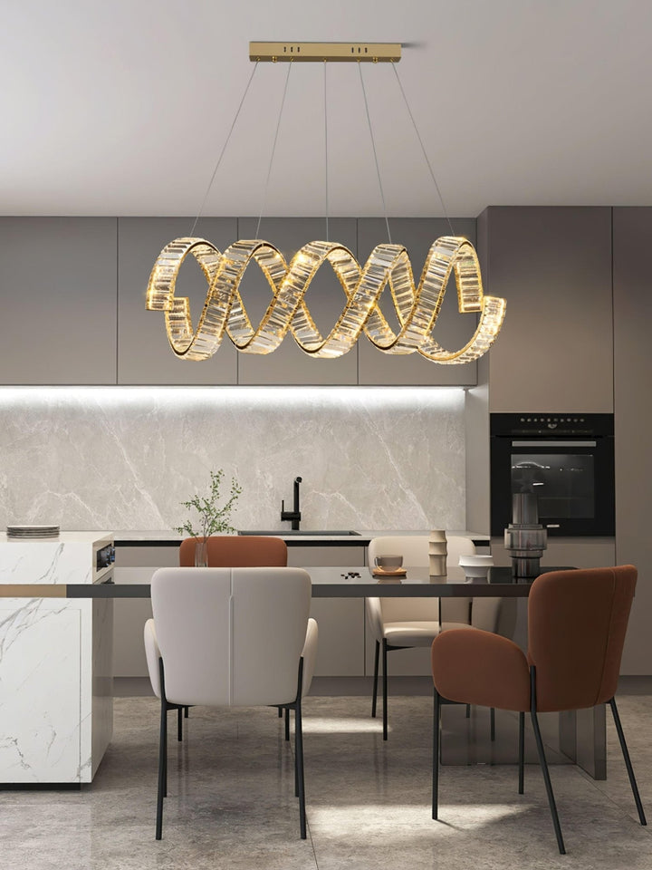 Luxielle lampadario Curvo LED Cristallo Lussuoso