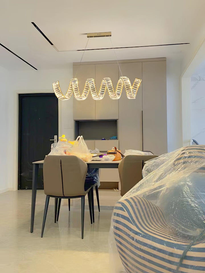 Luxielle lampadario Curvo LED Cristallo Lussuoso