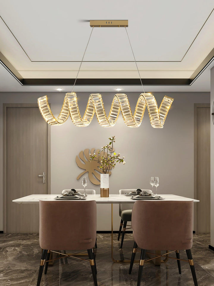 Luxielle lampadario Curvo LED Cristallo Lussuoso