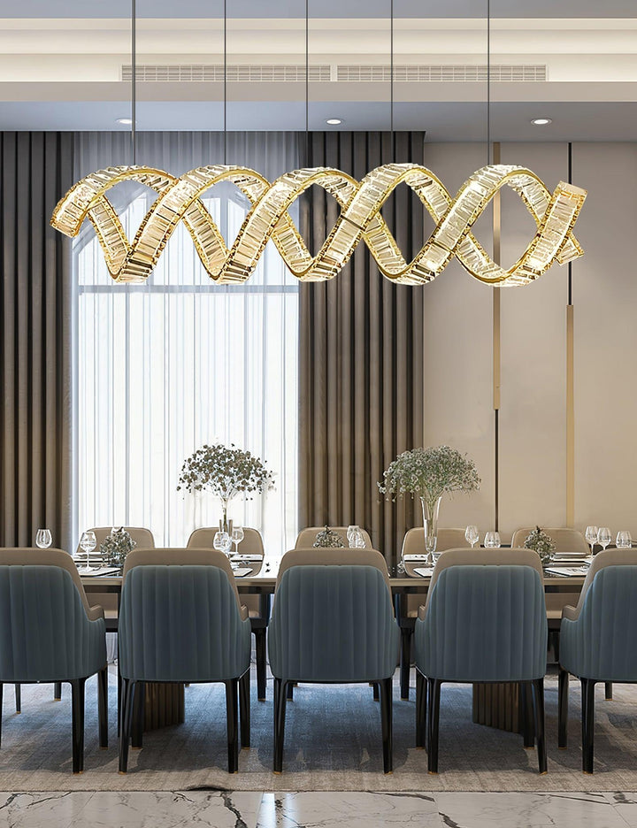 Luxielle lampadario Curvo LED Cristallo Lussuoso