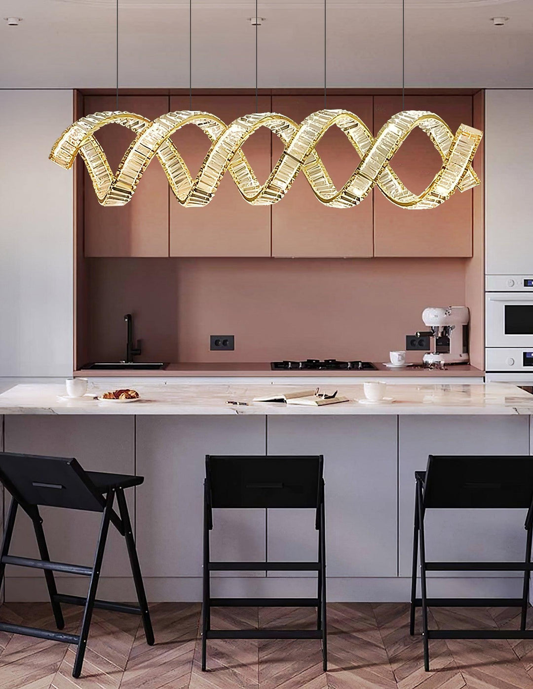 Luxielle lampadario Curvo LED Cristallo Lussuoso