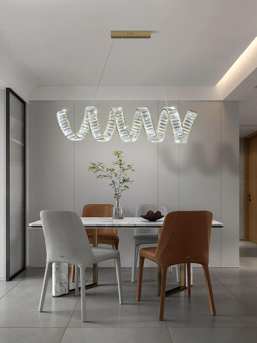 Luxielle lampadario Curvo LED Cristallo Lussuoso