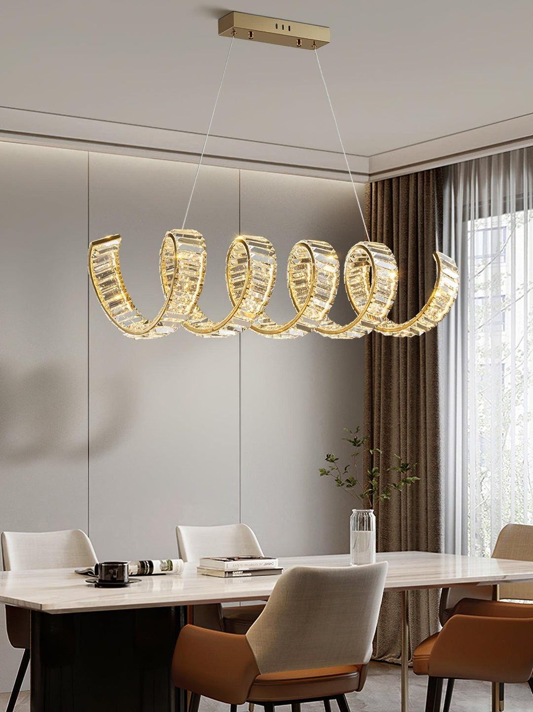 Luxielle lampadario Curvo LED Cristallo Lussuoso