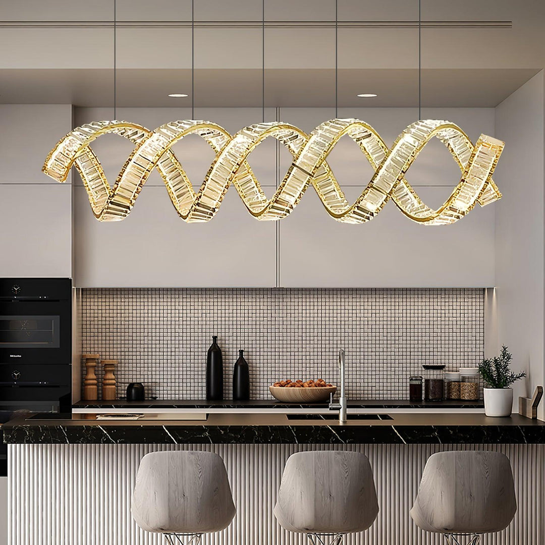 Luxielle lampadario Curvo LED Cristallo Lussuoso