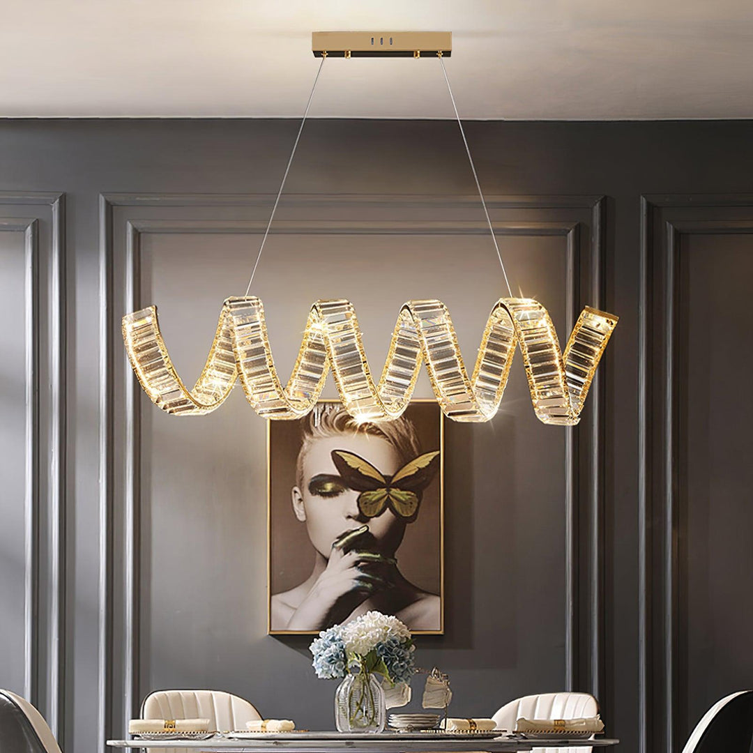 Luxielle lampadario Curvo LED Cristallo Lussuoso