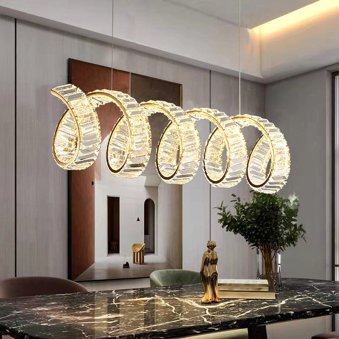 Luxielle lampadario Curvo LED Cristallo Lussuoso
