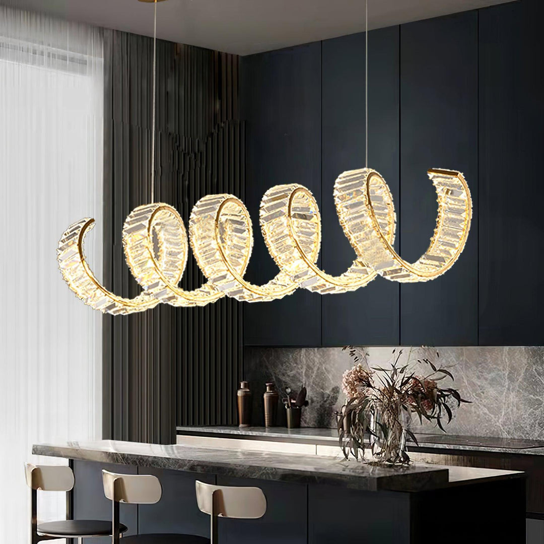 Luxielle lampadario Curvo LED Cristallo Lussuoso