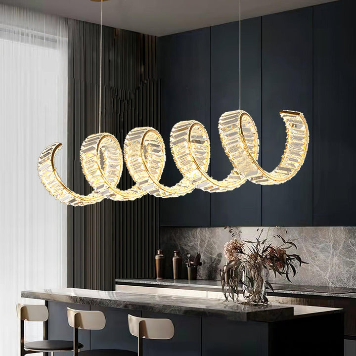Luxielle lampadario Curvo LED Cristallo Lussuoso
