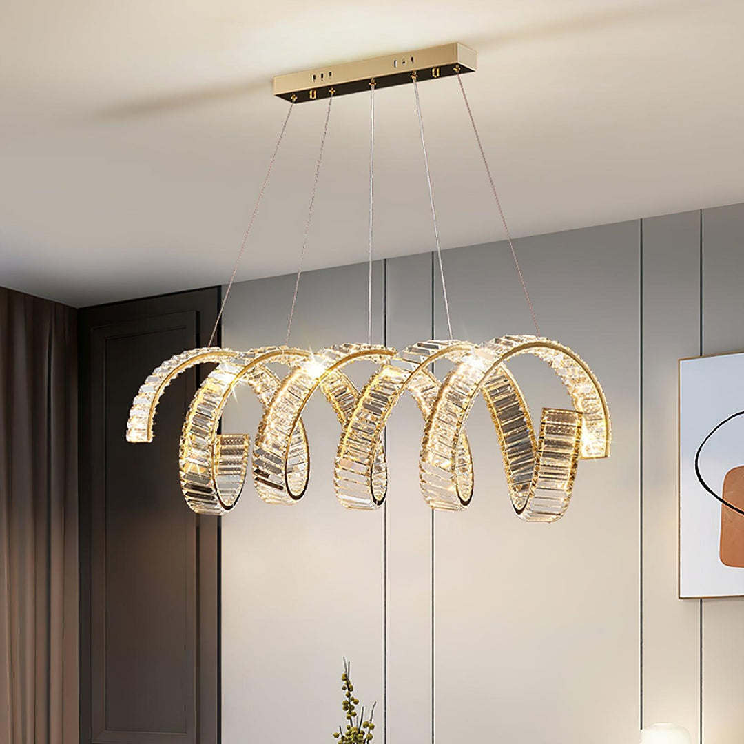 Luxielle lampadario Curvo LED Cristallo Lussuoso