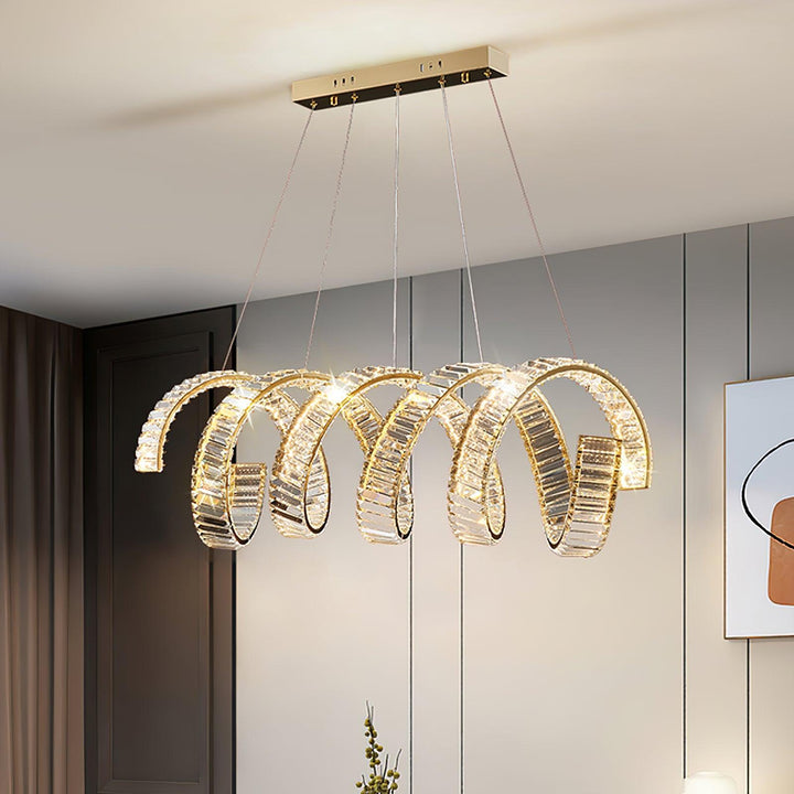 Luxielle lampadario Curvo LED Cristallo Lussuoso