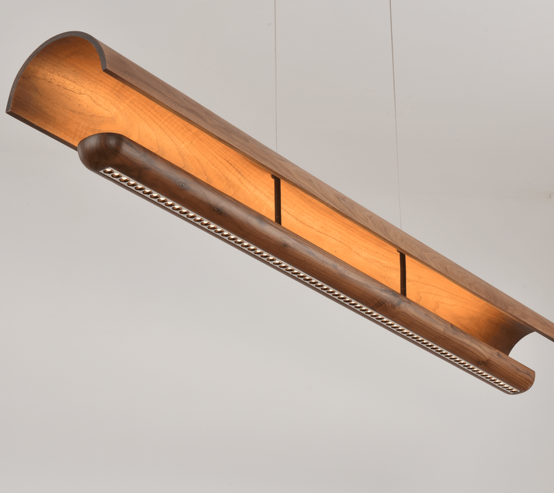 Curved lampada a sospensione in legno lineare