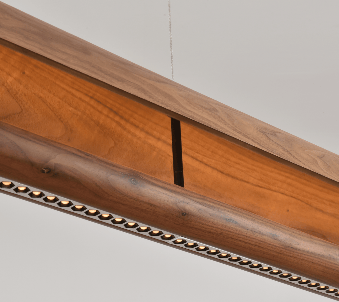 Curved lampada a sospensione in legno lineare