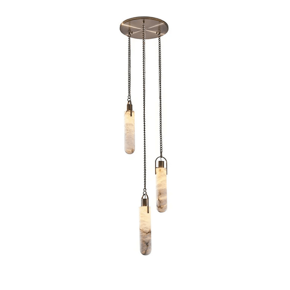 Lampadario in alabastro a grappolo cilindrico