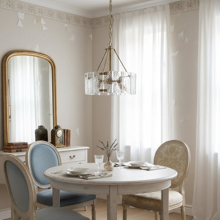 Virelix lampadario in vetro a Tamburo cilindrico
