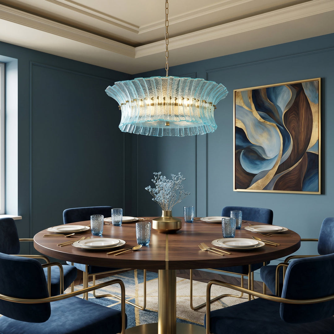 Celoissa lampadario in vetro Blu