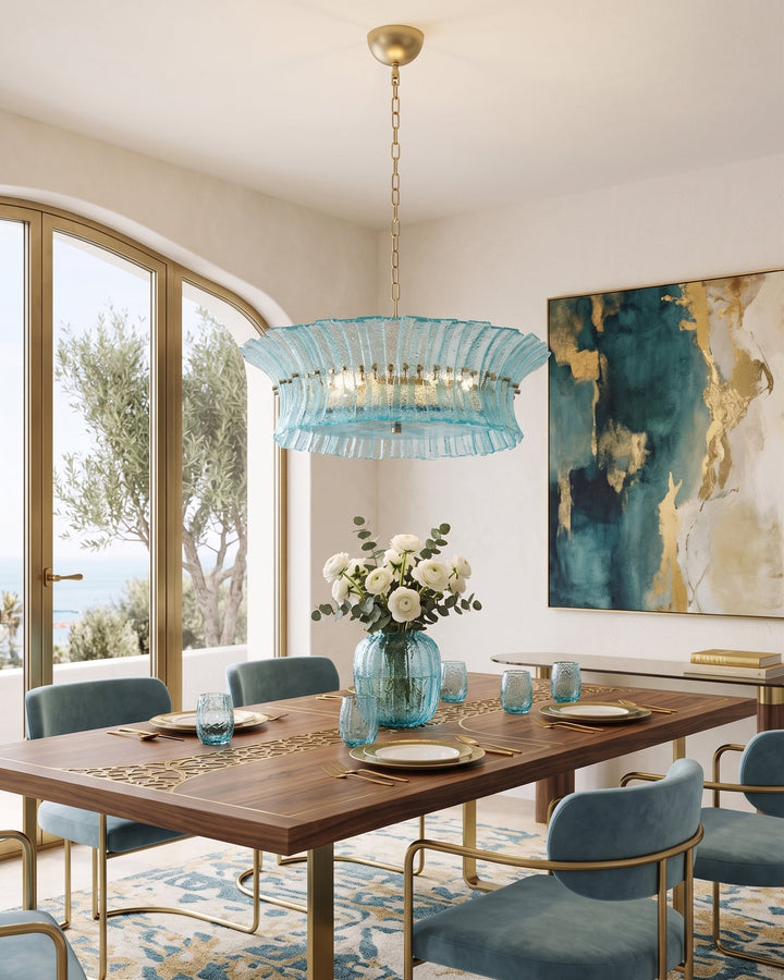 Celoissa lampadario in vetro Blu