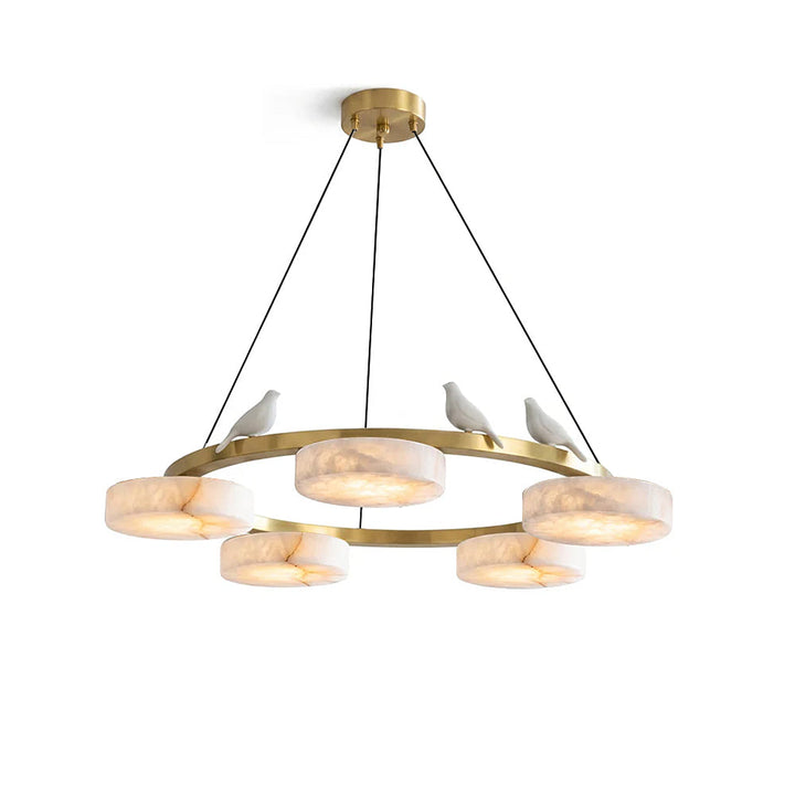 Nivaian Bird Round alabastro lampadario