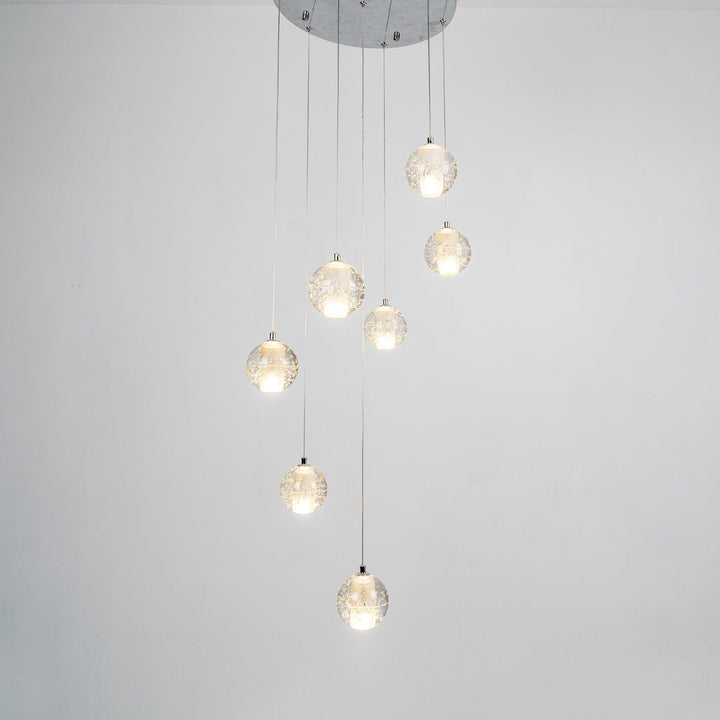 Lampada a sospensione Crystal Bubble grappolo a globo