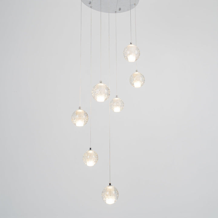 Lampada a sospensione Crystal Bubble grappolo a globo