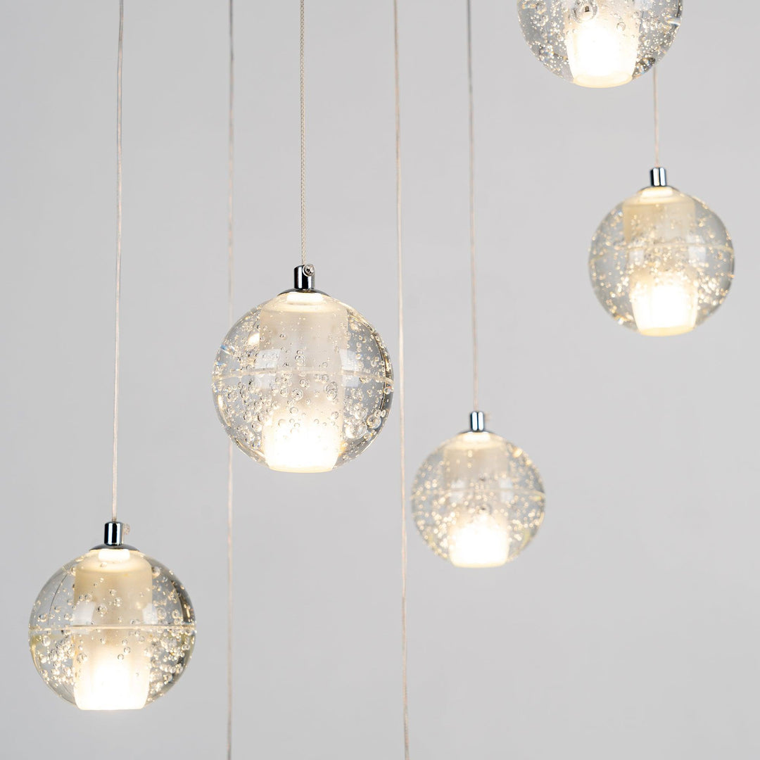 Lampada a sospensione Crystal Bubble grappolo a globo