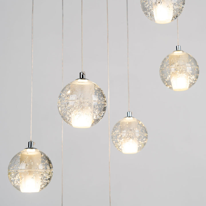 Lampada a sospensione Crystal Bubble grappolo a globo