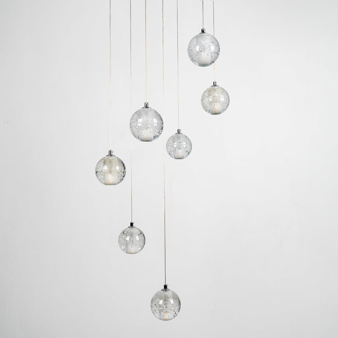 Lampada a sospensione Crystal Bubble grappolo a globo