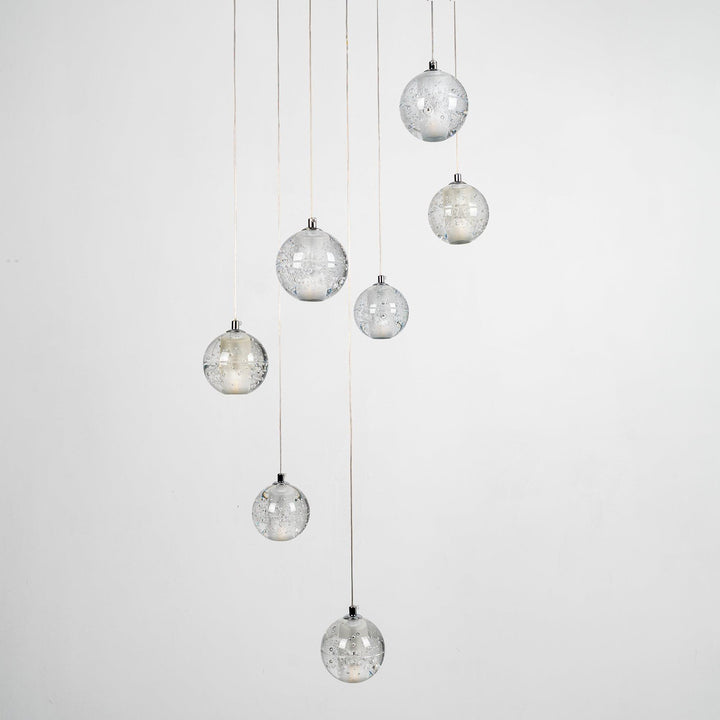 Lampada a sospensione Crystal Bubble grappolo a globo