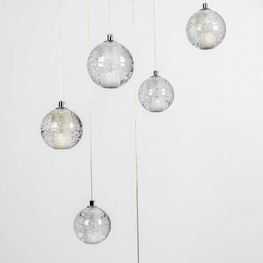 Lampada a sospensione Crystal Bubble grappolo a globo