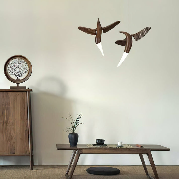 Elsilor lampada a sospensione Avian-Inspired in legno