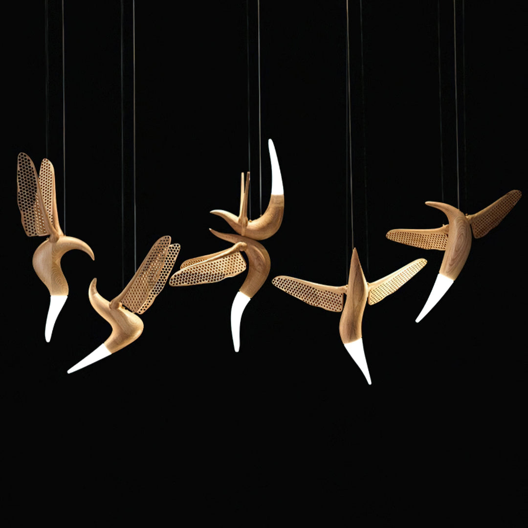 Elsilor lampada a sospensione Avian-Inspired in legno