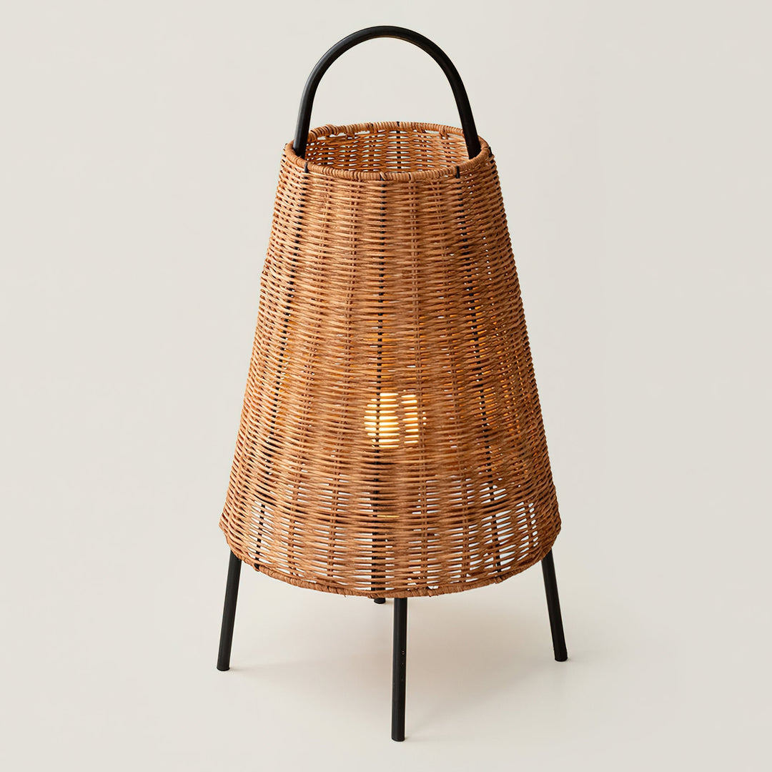 Ravora lampada da tavolo in rattan naturale stile costiero