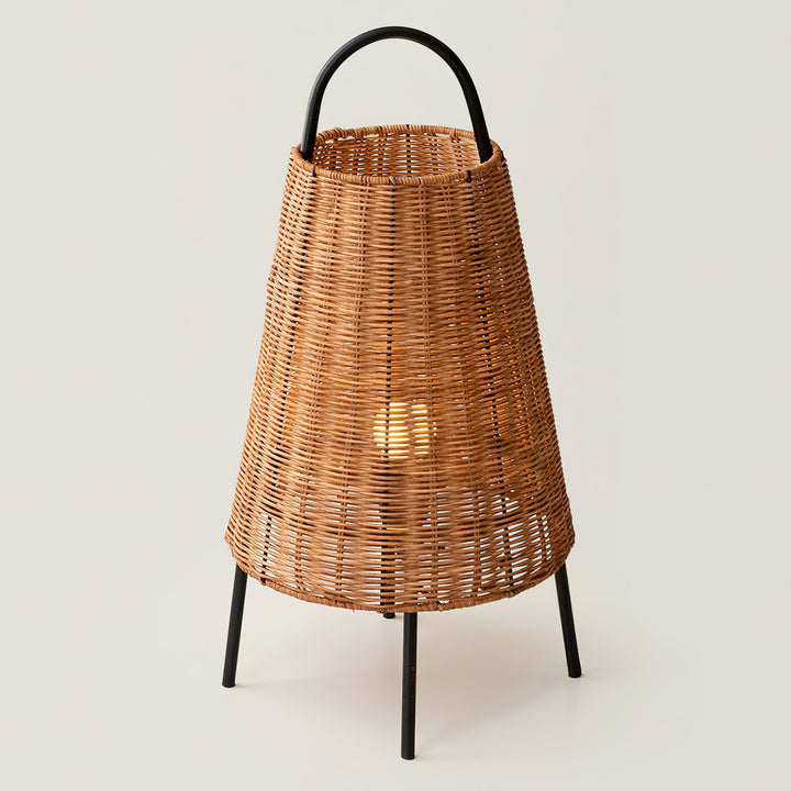 Ravora lampada da tavolo in rattan naturale stile costiero